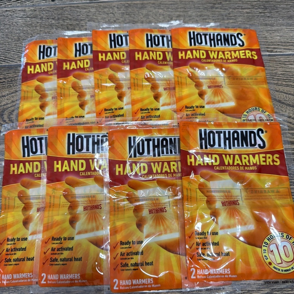 Lot of 9 Hot Hands Hand Warmers Natural Odorless Air Activated 10 Hours